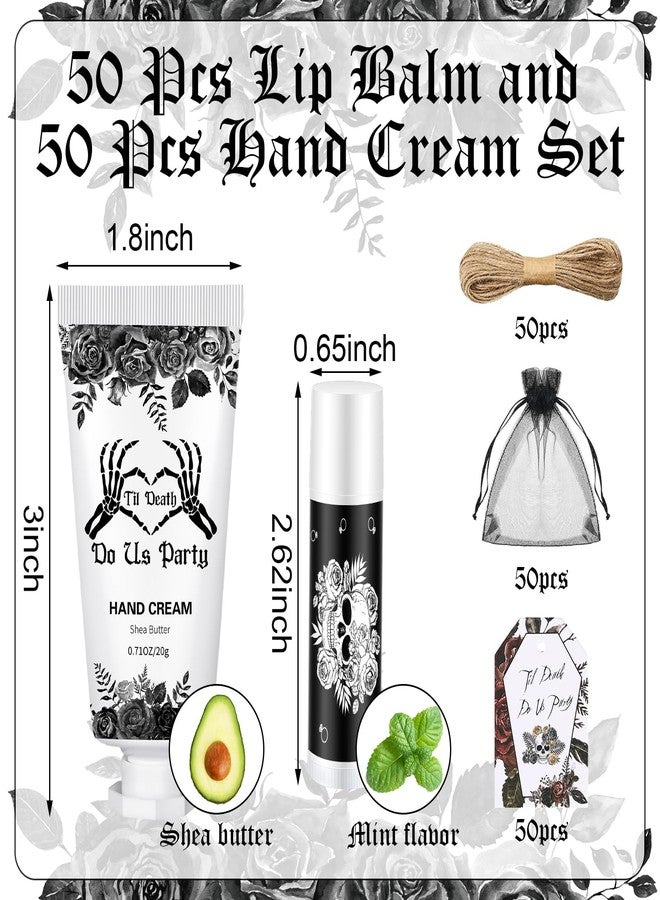 Heigble 50 Set Bridal Shower Favors Bulk Wedding Gifts for Guests Include Lip Balm Wedding Hand Cream Bag and Tag for Bridal Shower Bachelorette Party Decoration(Skeleton) - Image 2